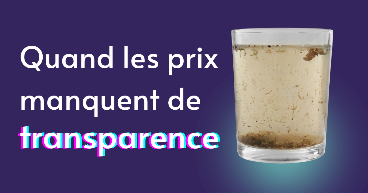 On voit un verre d'eau salle pour démontrer la non-transparence