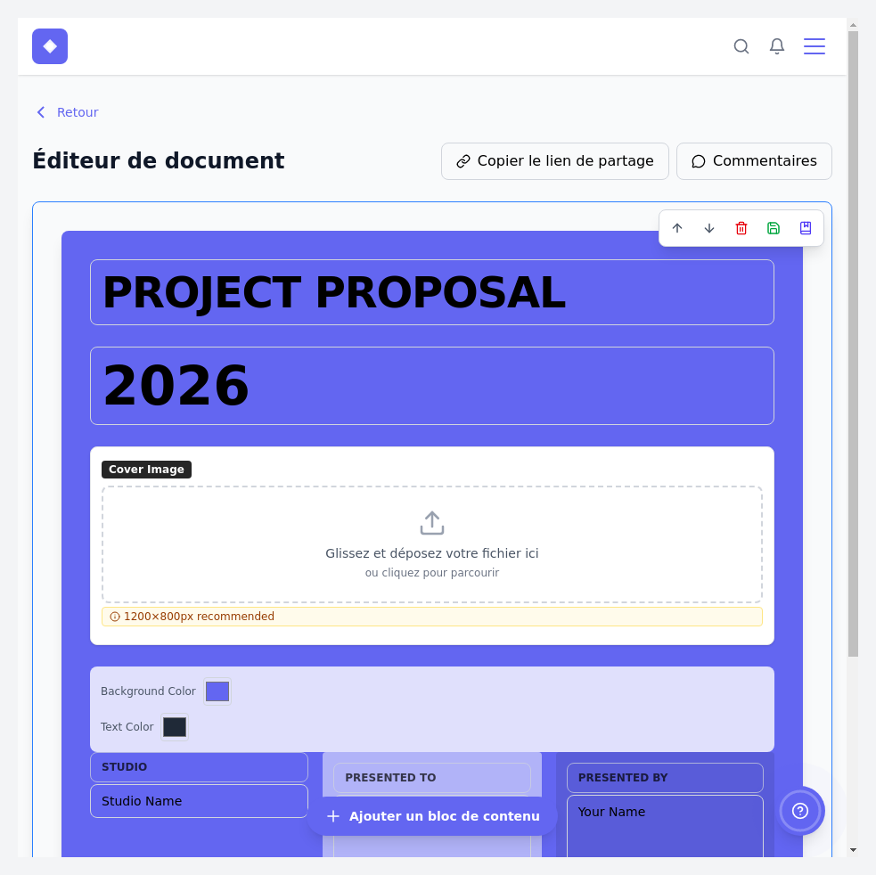 Édition d&rsquo;un bloc de contenu