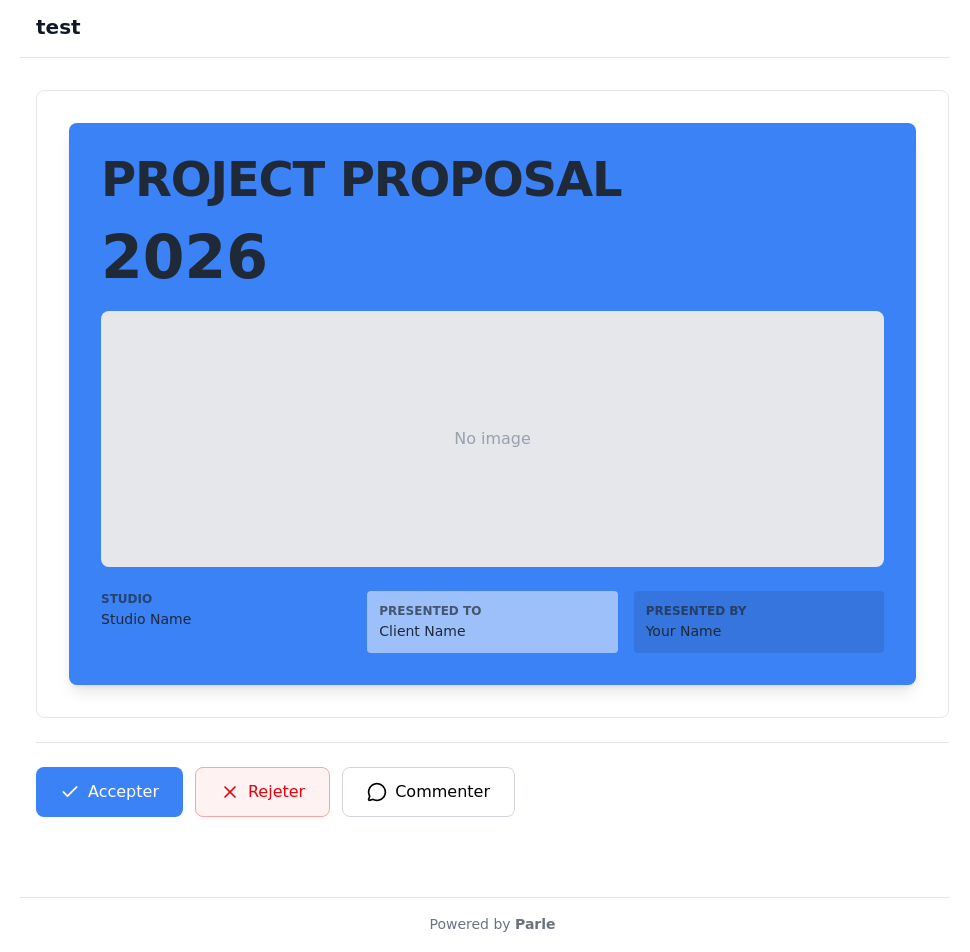 Vue client de la proposition