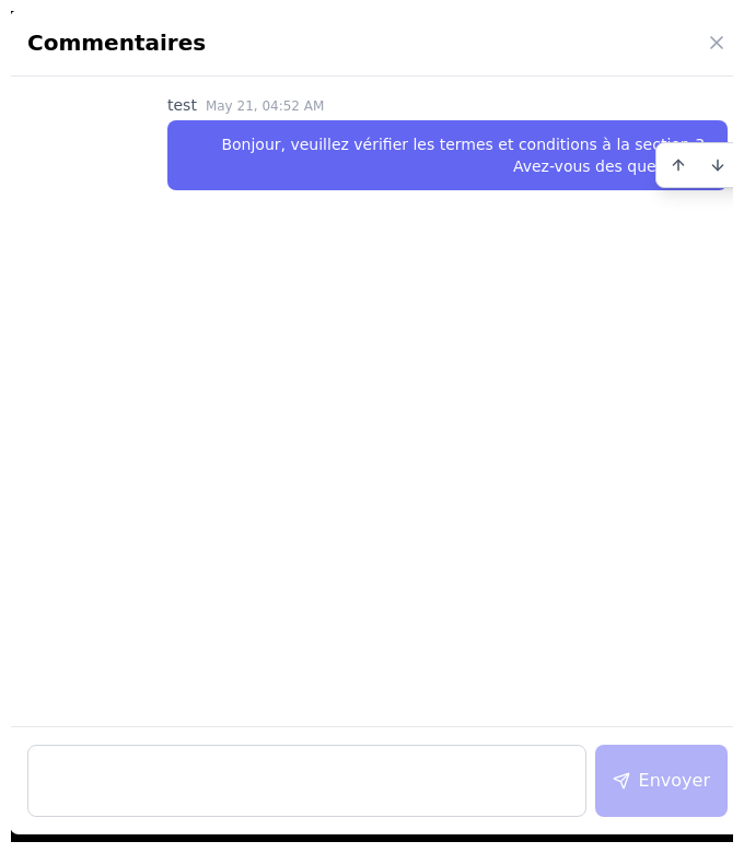 Panneau de commentaires