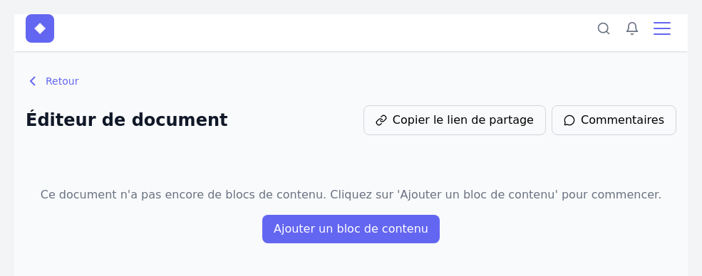 Éditeur de document vide