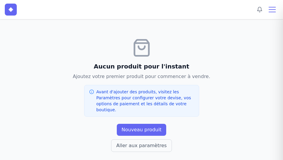 État vide du module boutique