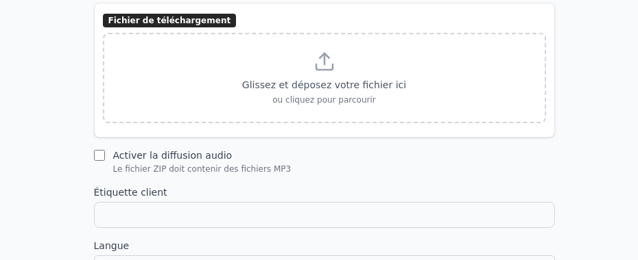 Options du produit numérique