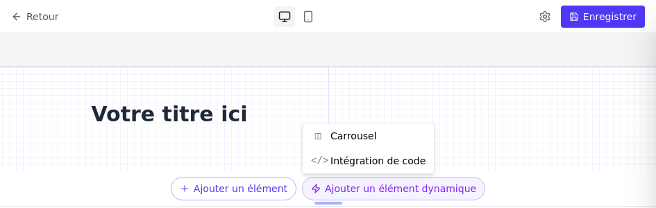 Menu déroulant des éléments dynamiques