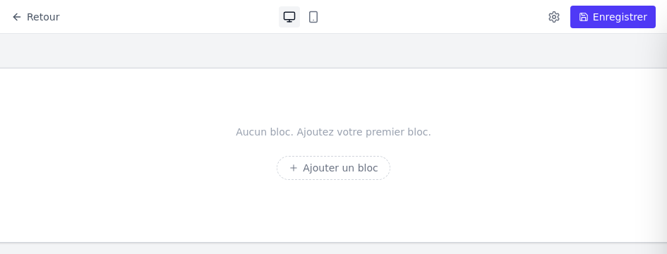 Éditeur de page vide