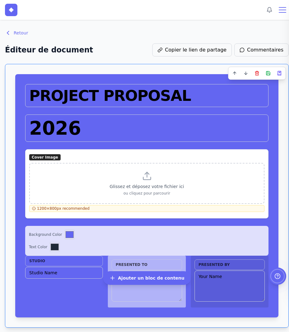 Édition en ligne d’un bloc de document