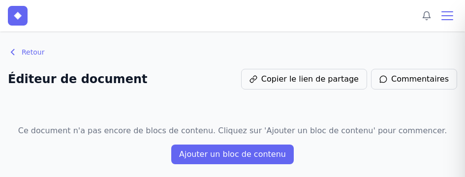 Éditeur de document vide